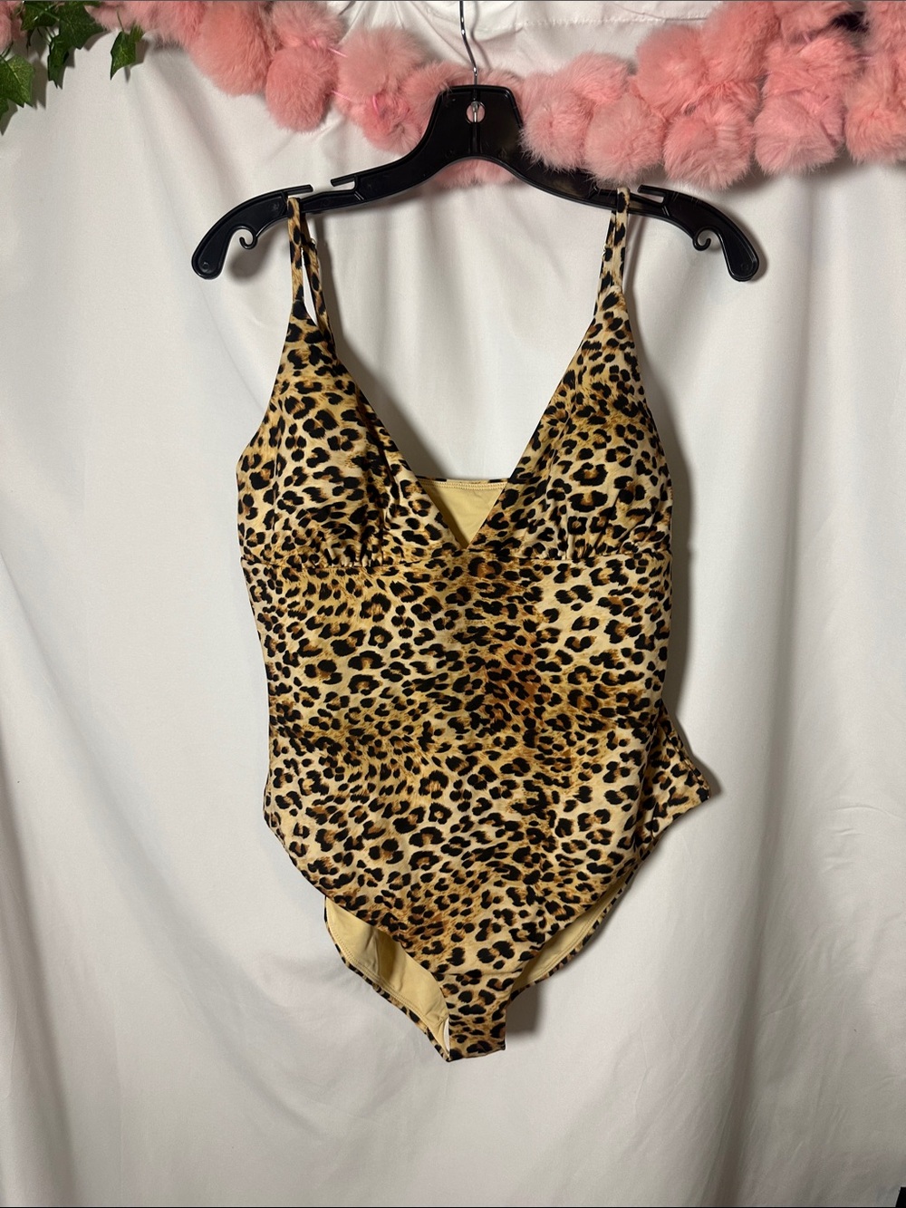 Andie Leopard-Print One-Piece Swimsuit - Tan/Black